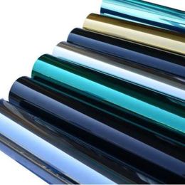 Zilveren spiegelglasfolie-isolatie Zonne-tintstickers UV-reflecterend One Way Privacy Decoratie voor glas Groen Blauw Zwart293D
