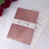 Pink Gold Glitter Laser Couper les cartes d'invitations de mariage avec carte RSVP Band Band Band Glitter invite pour l'anniversaire de l'engagement de la douche de mariée