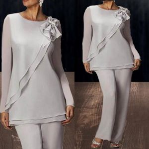 Silver Mother of the Bride Dresses Women Suits for Wedding Party Guest Women Pants 265F