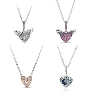 Zilveren ketting engel vleugel liefde hart ketting ketting voor vrouwen sieraden sexy charme sieraden dames cadeau nieuwe mode