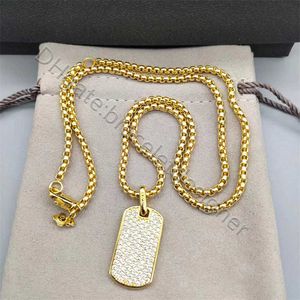 Collier argenté Blanc de luxe pour femmes colliers plaqués pendentif étiquette rationalisée concepteur juif 18K CZ Gold Cable Cross Contracing Bead Chain