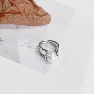 Silver Pearl Cluster Ring verlovingsringen voor vrouwen mannen grote diamant designer sieraden bruiloftsfeest verjaardag valentijnsdag belofte verlovingsgeschenken cool