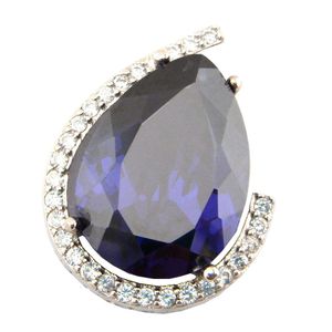 Nouveau design pendentif en argent collier en pierre de tanzanite naturelle collier pendentif pour femmes