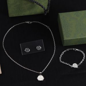 Conjunto de colar de pingente de prata colar de diamante designer pulseira brincos jóias jogo de noivado