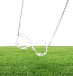 Zilver gepersonaliseerde aangepaste naam Infinity ketting