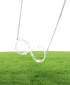 Zilver gepersonaliseerde aangepaste naam Infinity ketting