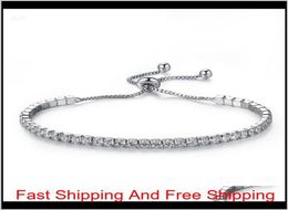 Braceletas plateadas Cadena de cristal de diamante con brazalete de panecillo de diamantes de diamantes Regalo femenino BR002 UMQCW R6AEJ1064326