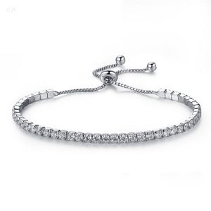 Argent Plaqué Bracelets Plein Diamant Cristal Chaîne Fit pandora Strass Bracelet Bracelet Femmes Femme Cadeau BR002