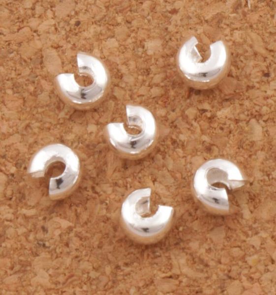 Couvre-nœuds à sertir plaqués argent, entretoises de perles 3mm L1750, 1200 pièces, bijoux à faire soi-même, vente d'articles 6644249