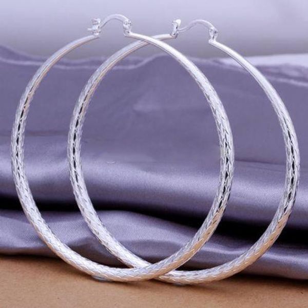 Boucles d'oreilles créoles rondes plaquées argent pour femmes