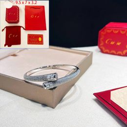 SILLATIE VERLANDEN VOLLEDIGE DIAMOND BANGEL Designer Luxe cadeaubelbandontwerp voor meisjes Nieuwe liefde Charm Koper Bangle Box Packaging
