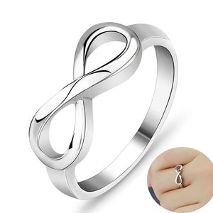 Infinity liefde Ring Fijne 8 Ringen Vrouwen Mannen Gift Zilveren Sieraden Vinger band bruiloft dropship