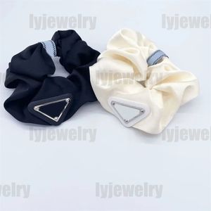 Diademas elásticas triangulares para el cabello, lazos para el cabello blancos y negros para mujer, scrunchie, anillo para el cabello de lujo, soporte para cola de caballo, bandas de goma, accesorios de moda, scrunchy zb055