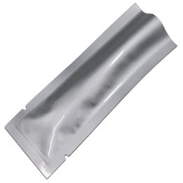 Zilverkleurige pure aluminiumfoliepakkettas Mylar hitteafdichtende snackopslagzakjes Kruidenierambachten Verpakkingszakken Pbpmq