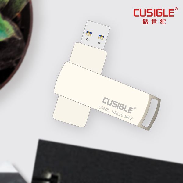Clé USB Rectangle argentée 3.0 clé USB haute vitesse clé USB pour capacité réelle CUSIGLE CS328