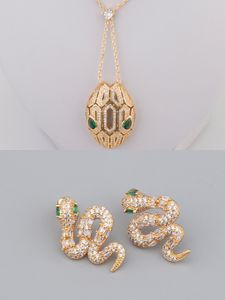 plata rosa 18k cadena de oro serpiente diamante Colgantes collares largos para mujer moda mamá conjunto animal diseñador joyería Fiesta Navidad Regalos de boda niña Compromiso