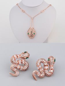 zilveren roos 18k gouden ketting slang diamant Hangers lange kettingen voor vrouwen trendy moederset dier designer sieraden Feest Kerst Huwelijksgeschenken meisje Verloving cool