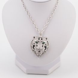 argent rose or fine chaîne tigre diamant Pendentifs longs colliers pour femmes hommes à la mode Bijoux de créateurs de luxe Fête Noël Cadeaux de mariage filles Fiançailles cool