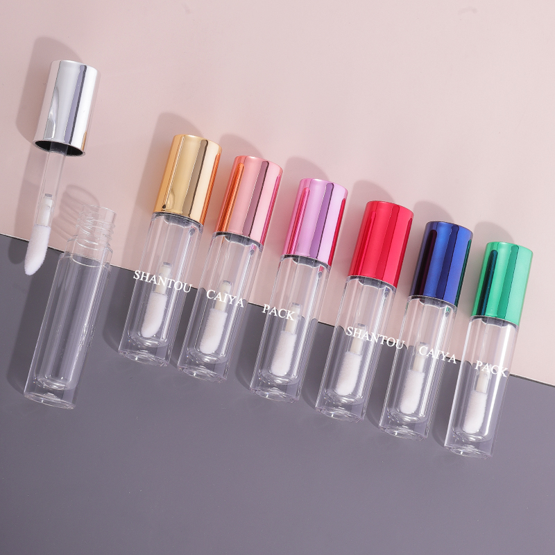 Silber-Roségold-Lipgloss-Behälter, tragbarer DIY-leerer Zylinder, nachfüllbare leere Balsam-Flaschen, flüssiger Lippenstift-Proben-Röhrenspender