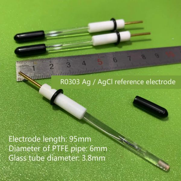Électrode de référence en chlorure d'argent en argent.Électrode de référence R0303 AG / AGCL.Amovible et rempli de liquide.