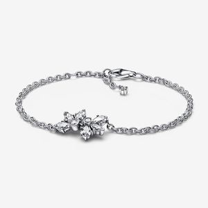 Argent étincelant herbier grappe chaîne bracelets porte-bonheur bricolage pandora diamant femmes bijoux