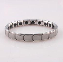 Bracelet en acier inoxydable argenté mode menwomen bijoux bracelets bracelets for anniversaire cadeau titanium health care magnétique g7183785