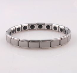 Bracelet en acier inoxydable argenté Mode MenWomen Bijoux Bracelets Bracelet pour cadeau d'anniversaire Titane Acier Soins de santé Magnétique G3242822