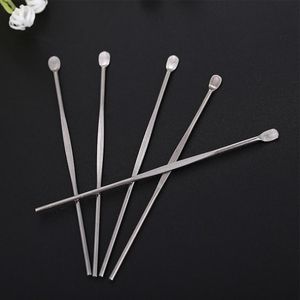 Argent Acier Inoxydable Earpick Haute Dureté Cire À Ongles Dabber Outil Durable Dry Herb Vaporisateur Stylo Dab Outils