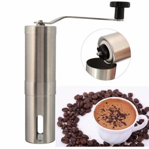 Zilveren roestvrijstalen handhandje handgemaakte koffieboon grinder molen keuken slijpgereedschap 30g 4.9x18.8cm home