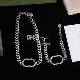 Zilveren roestvrijstalen kettingen armbanden sieradensets charme kristal kettingen hiphop stijl armbanden kettingen voor jongeren