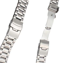Bracelet de montre en acier inoxydable en argent 18 mm 20 mm 22 mm Solid Watch Band Men Strap Accessoires 5731454