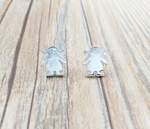 Zilveren zoete poppen oorbellen studberen sieraden 925 sterling past in Europese sieradenstijl cadeau Andy Jewel 91590001476360623731975