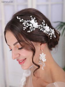 Zilveren Tiara Haarspeld Bruiloft Hoofdtooi Bloem Haar Sieraden Set Prom Party Haar Decoratie Elegante Vrouwen Bruids Haaraccessoires L230704