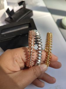zilveren koppel armband Designer Bracelet Bangle Gear Sieraden Femme Set Diamant Love Women Men Paar Bracebanden Jowery Chains Party Geschenken Copper Wedding Rose Sale