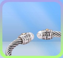 Collier de bracelet argenté Dy Bijoux Bracelet Sliver Mens Womens Platinum Pearl Head Fashion Bracelets polyvalents Jewelr4317263903850