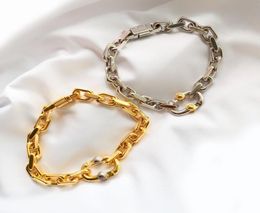 Couple argenté Bracelet Gold Bracelet Chaîne de liaison mince épaisse ushapé designers de vieilles femmes hommes couple Fashion Desi3522890