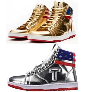 Zapatillas de baloncesto de alto nivel para hombres Mujeres de zapatillas Trump Gold Plate