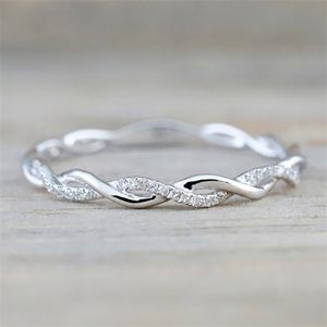 Bagues torsadées en argent pour femmes, filles, amantes, sœurs, fiançailles, promesse de mariage, bijoux pour la fête des mères, la saint-valentin, l'amitié