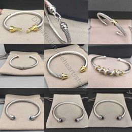 Bracelets en bracelets en argent torsadés de mode Fashion femmes hommes bracelet bracelet bracelet 5 mm femme de créateur de créateurs bijoux accessoires exquis cadeaux tendances supérieures