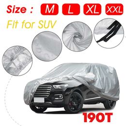 Silver Universal SUV Couverture de la neige imperméable de la voiture 190T Coque anti-rayures anti-UV M / L / XL / XXL pour / Passat