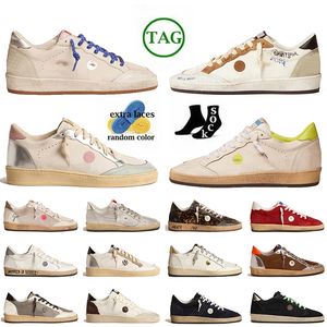 Argent Vintage Luxe Ball Star Daim Cuir Designer Casual Chaussures Or Glitter Italie Marque Femmes Hommes Plate-Forme Supérieure Baskets Top OG Original Baskets À La Main