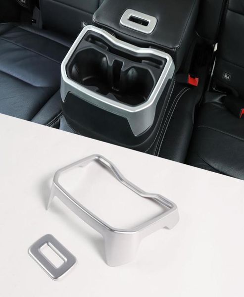 Couvercle de support de verre d'eau argenté, garniture d'accoudoir de siège arrière pour Jeep Wrangler JL 2018, accessoires d'intérieur automobile 6399379