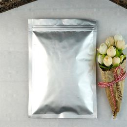 Argent Blanc Pur Feuille D'aluminium Ziplock Sac 100pcs / lot 7x13cm Argenté Purement Mylar Placage Fermeture Éclair Pochette En Plastique Jerky Food268e