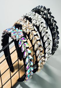 Zilver Women039s designer elastische hoofdband met kunststof strass hoofdbanden 2 stuks kristallen bruiloft bruidshaaraccessoires2194959