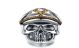 Argent seconde guerre mondiale soldat anniversaire hommes anneaux Punk Rock Vintage crâne anneau Biker hommes bijoux 9171645