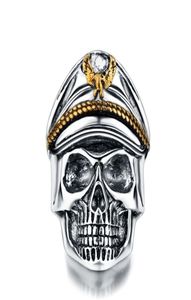 Silver Tweede Wereldoorlog soldaat Anniversary Mens Rings Punk Rock Vintage Skull Ring Biker Men Sieraden1610607