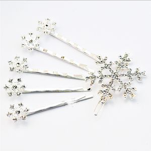 Épingles de cheveux de flocon de neige bleu argenté Set Rignestone Girls Hoids Clips Pin Girl Student Hairpins Accessoires Hairclip Barrettes