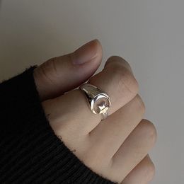 Silvology 925 Sterling Silver Star Moon Creative Design Glanzende chique open ringen voor vrouwen Nordic Style Modieuze sieraden
