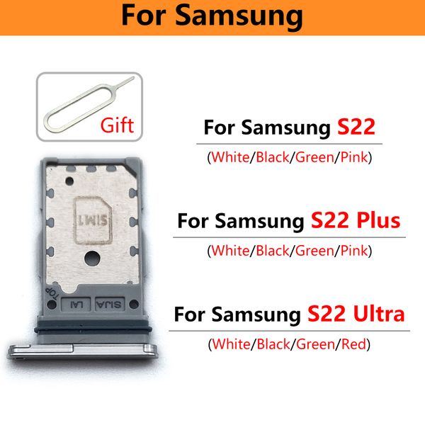 SIM Carte Holder Tray Slot Sockder Adapter Pocket pour Samsung S22 Plus / S22 Ultra Micro Nano SIM Carte avec pièces de remplacement de broches
