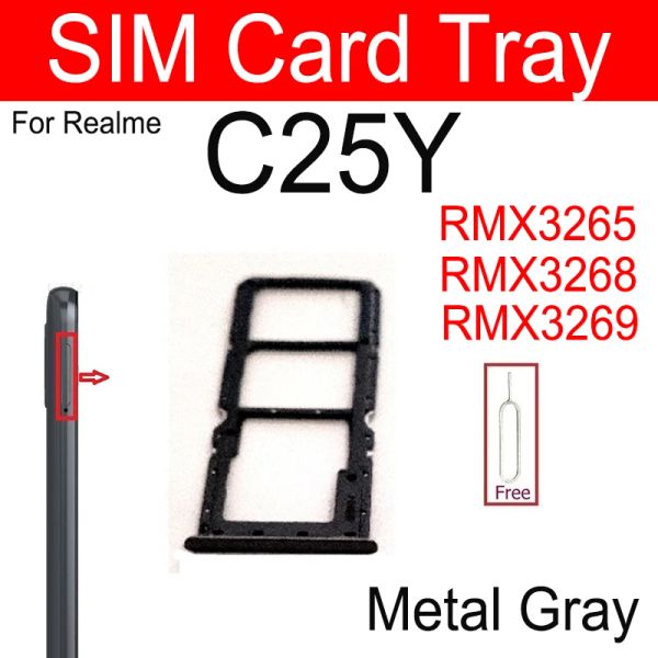 Plateau de carte SIM pour Realme C20 C20A C21 C25 C21Y C25Y C25S DIAL SIM CARD SLOT TRAY PIÈCES ADAPTER